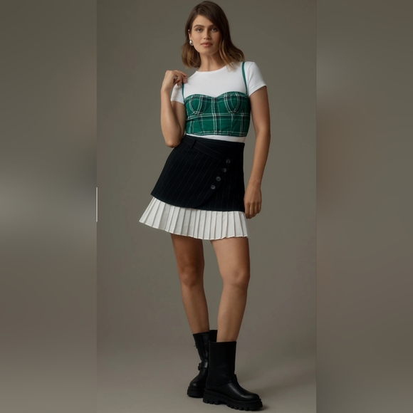 Anthropologie Plaid Bustier Top ☘️ - Picture 2 of 3